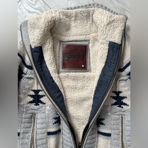 Superdry fleece lined knit sweater - Picture 3 of 6